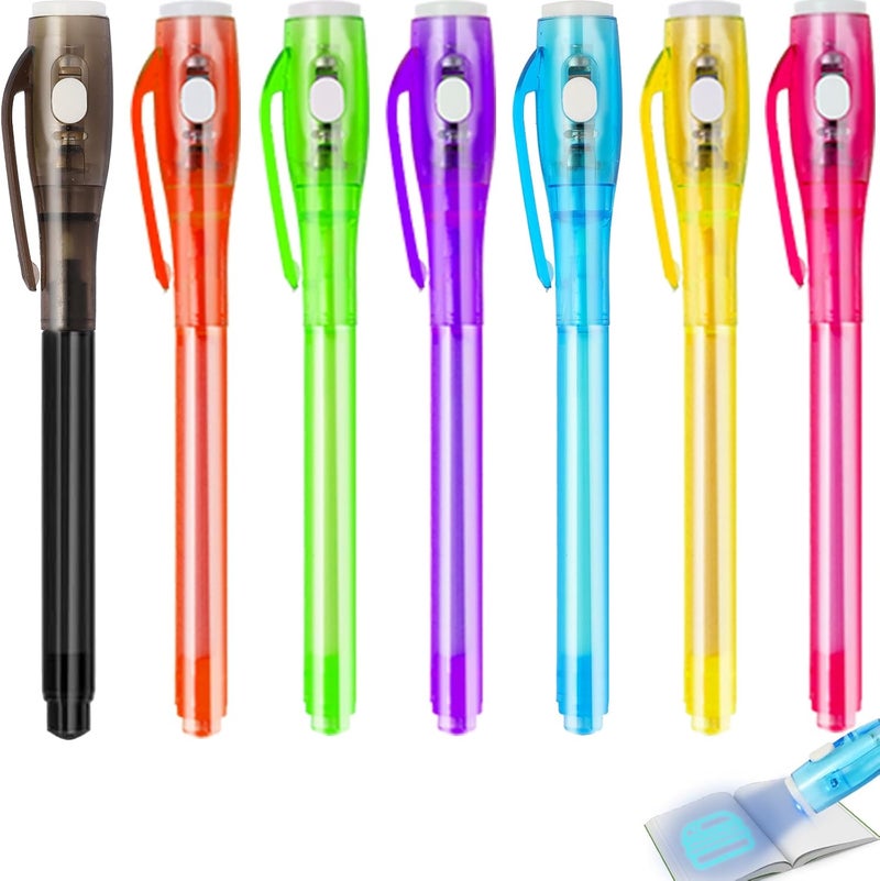 Daemson 7PCS Invisible Ink Pens with UV Light 7 Colors Spy Pens for Secret Messages – Fun Party Favors, Halloween, Christmas, Stocking Stuffers, Treasure Hunt, Classroom & Birthday Gifts - Image 1